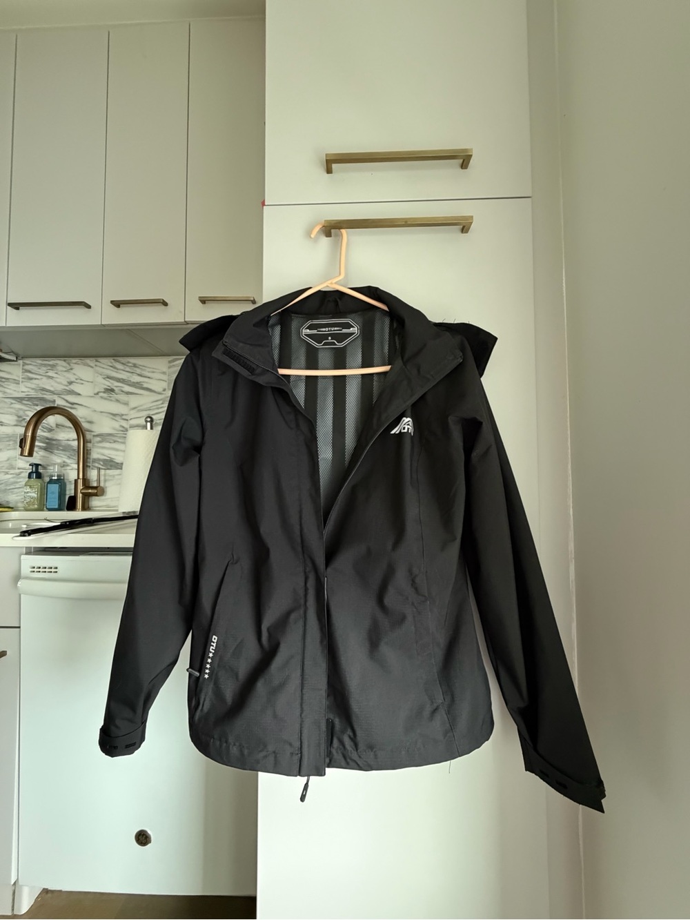 OTU Black Waterproof Hooded Rain Jacket